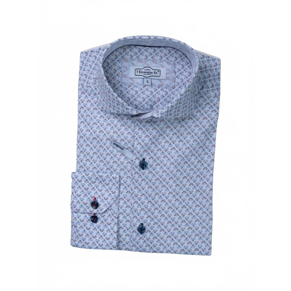 NEW 7 DOWNIE ST. men's long sleeve sport shirt in blue
